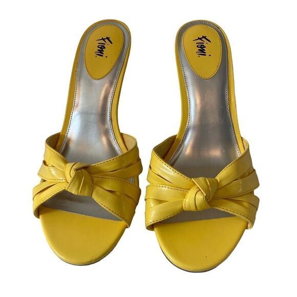Fioni Bright Yellow Low Heeled Mules in size 9.5 - Picture 1 of 7